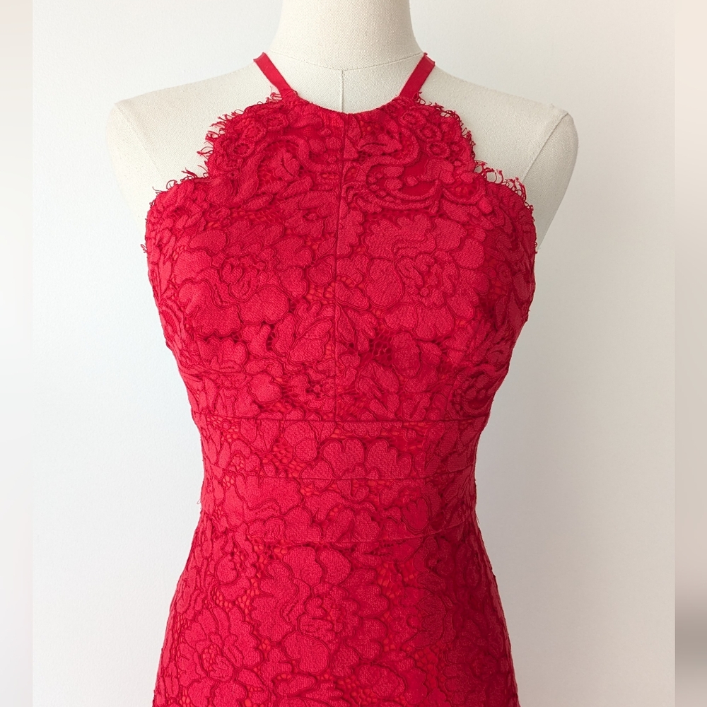 LOVER Lace Halter Midi Dress